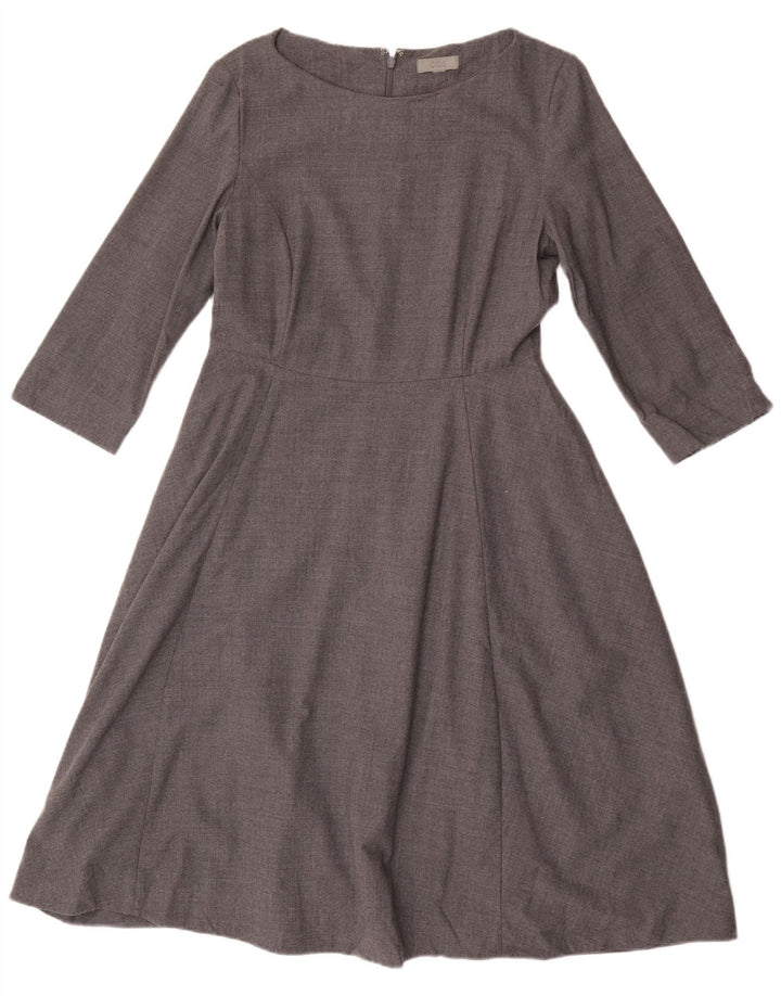 Rochie Cos pentru femei cu mâneci 3/4 în linie A UK 12 Lână gri mediu