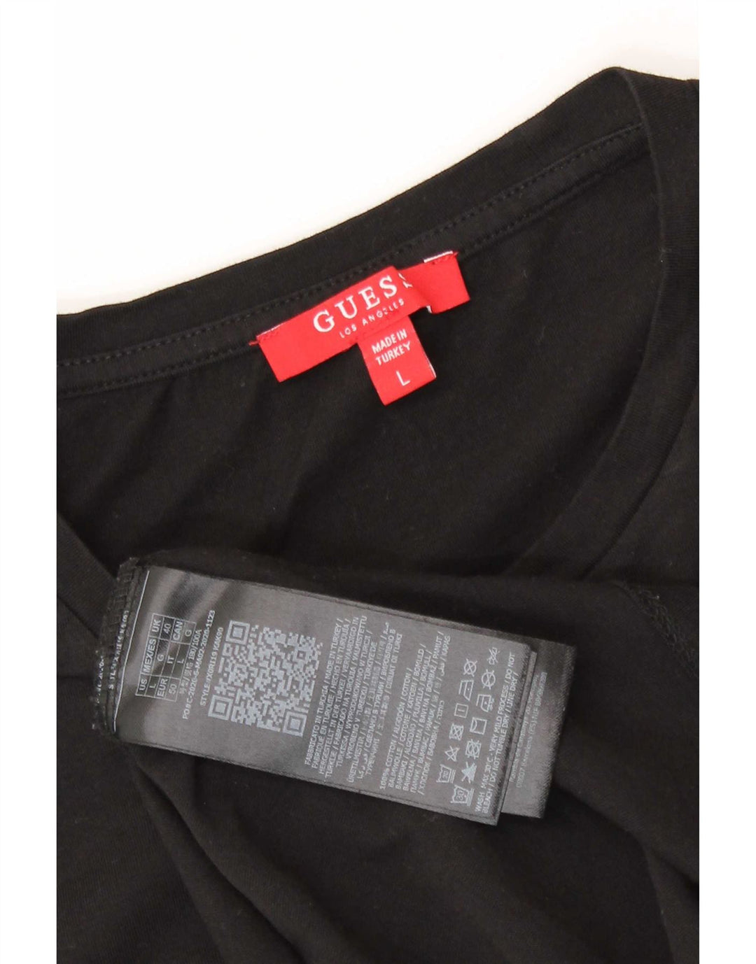 Tricou grafic Guess pentru bărbați Top mare din bumbac negru
