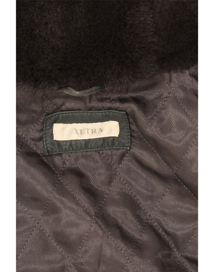 Jachetă de piele cu glugă XETRA pentru femei UK 12 Medium Black