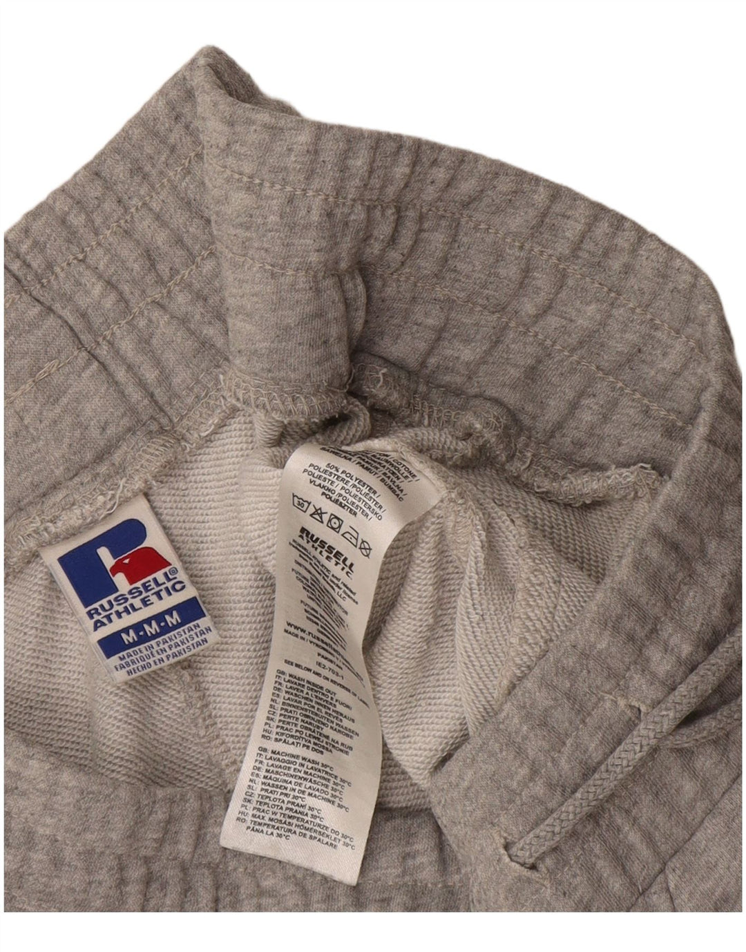 Pantaloni scurți sport pentru bărbați Russell Athletic, bumbac cu pete, gri mediu