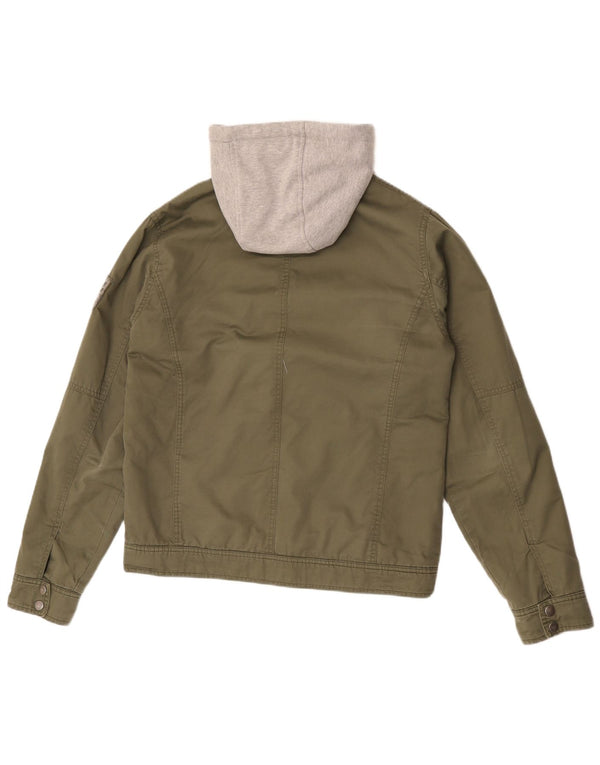 Jachetă cu glugă cu glugă Guess pentru bărbați UK 38 Medium Khaki Colorblock