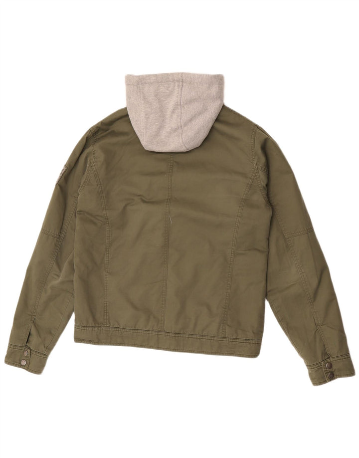 Jachetă cu glugă cu glugă Guess pentru bărbați UK 38 Medium Khaki Colorblock