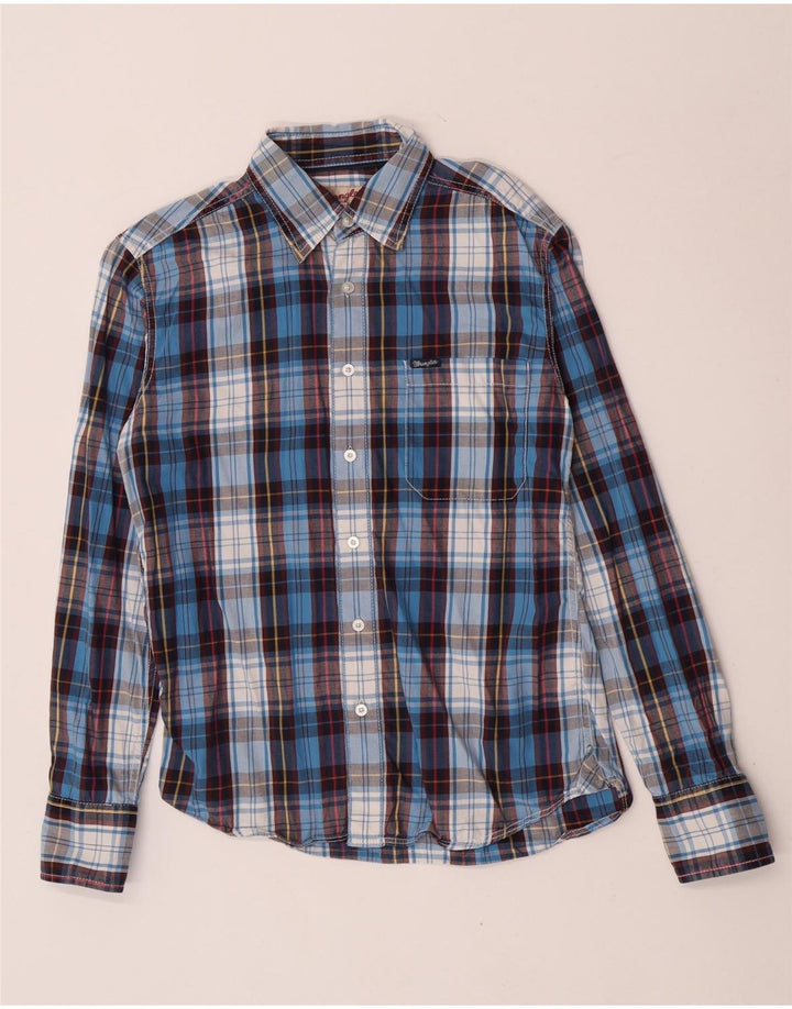 Cămașă de flanel pentru bărbați Wrangler, carouri albastre medii
