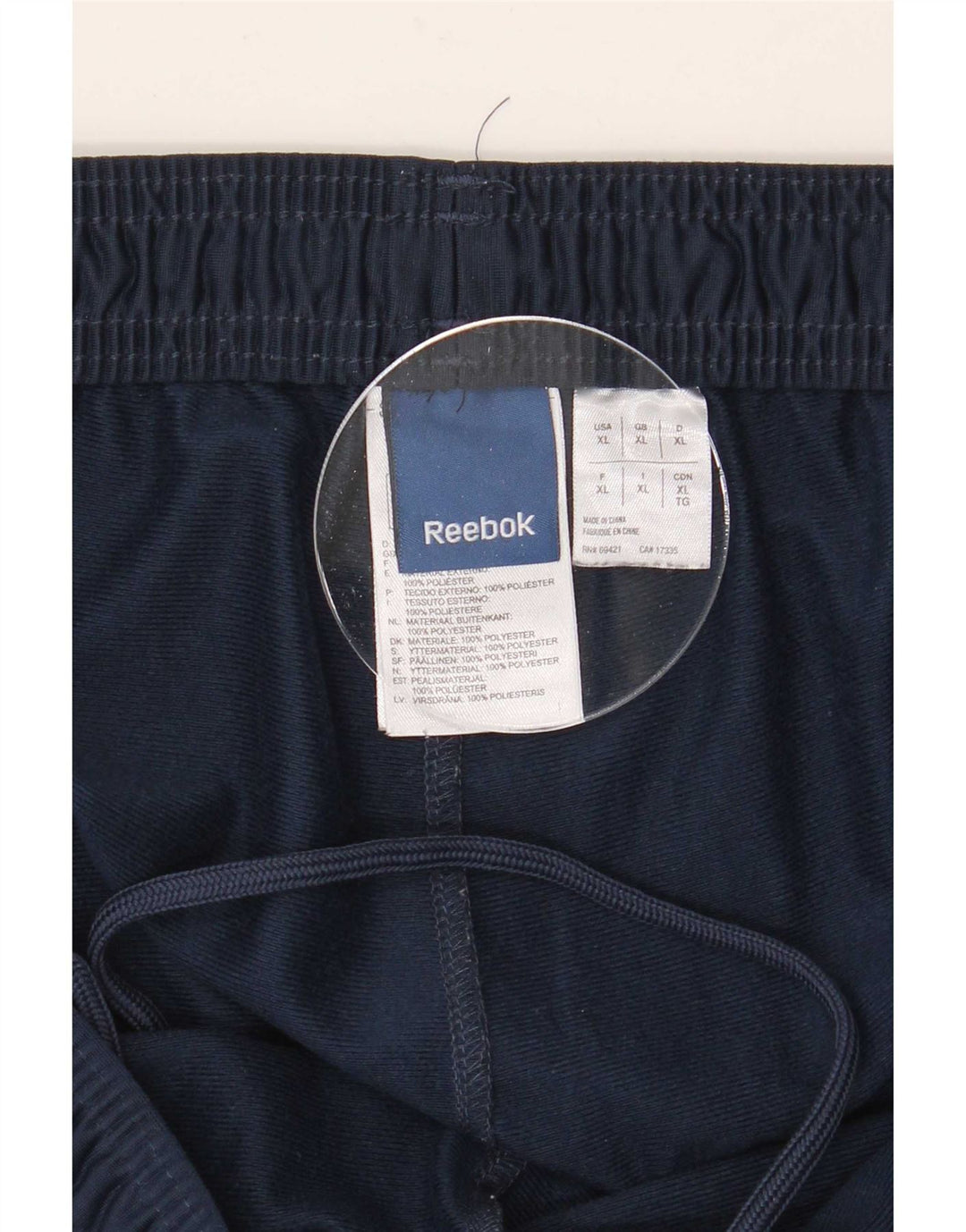 Pantaloni de trening grafic Reebok pentru bărbați XL, albastru bleumarin, poliester color bloc