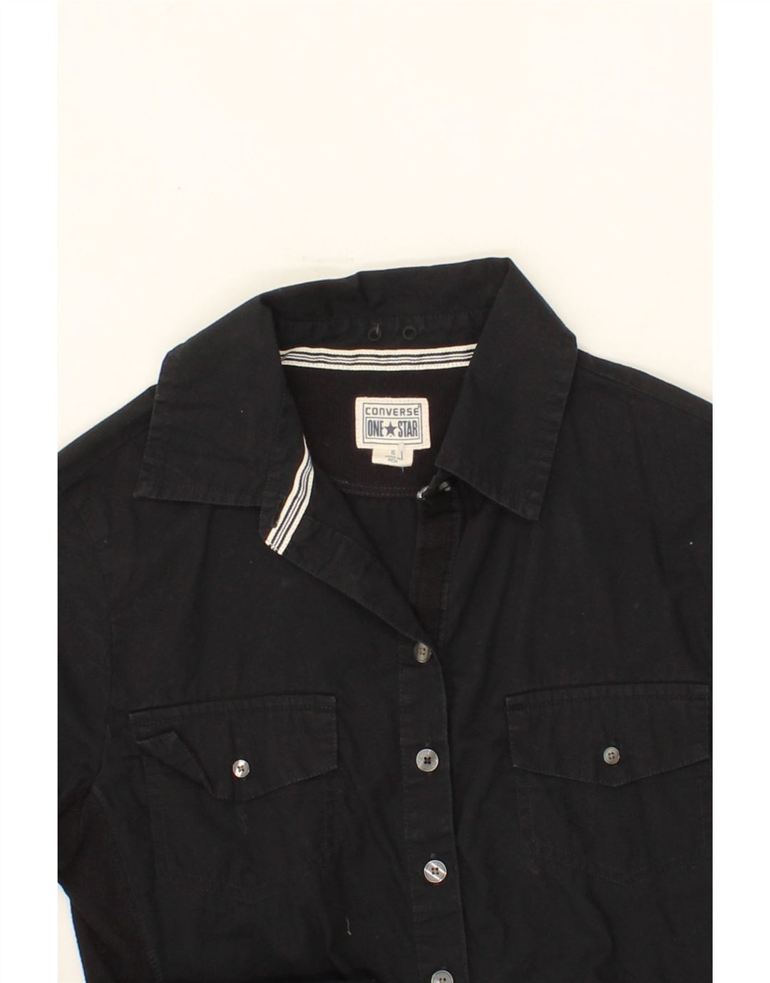CONVERSE Womens Shirt UK 10 Small Black Cotton Vintage Converse and Second-Hand Converse from Messina Hembry 