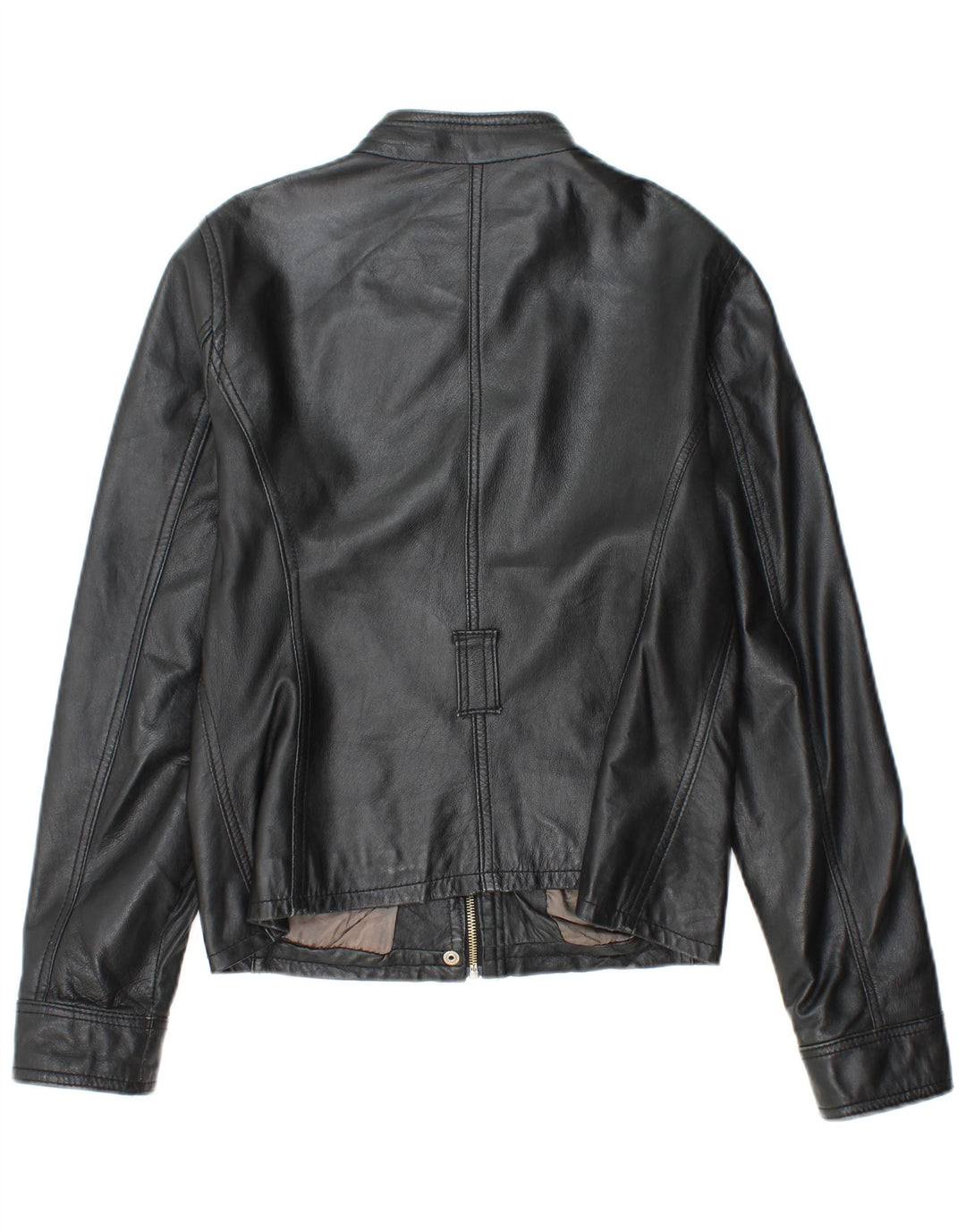 SANDRO FERRONE Jachetă de piele pentru femei UK 14, mare, neagră