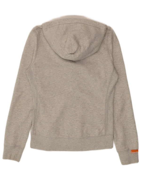 Pulover Superdry pentru damă, cu fermoar și grafic, bumbac, gri mediu, UK 12