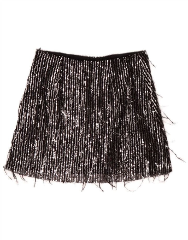 Fusta Mini Zara Femei Mică W26 Poliester cu dungi negre