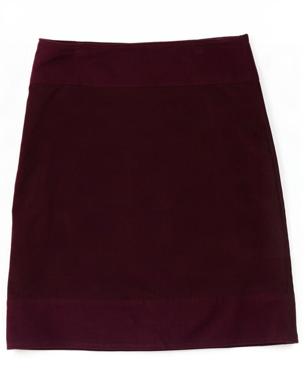 Fusta pentru femei Weird Fish din velur UK 12 Medium W34 Bumbac Burgundy
