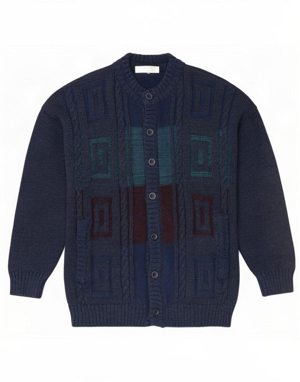 Pulover cardigan pentru bărbați Ambrosius Heim IT 50 Medium Bleumarin Geometric