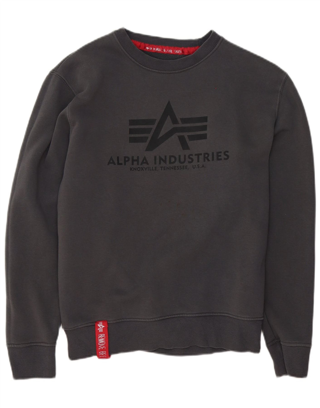 Hanorac grafic pentru bărbați Alpha Industries Pulover mic, gri, bumbac