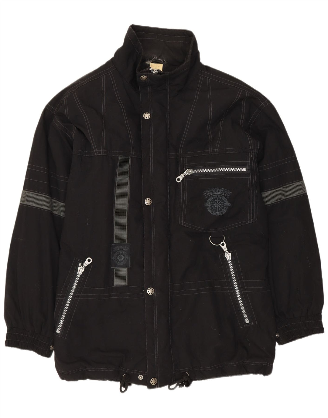 Jachetă de vânt pentru bărbați VINTAGE UK 42 XL Poliester negru