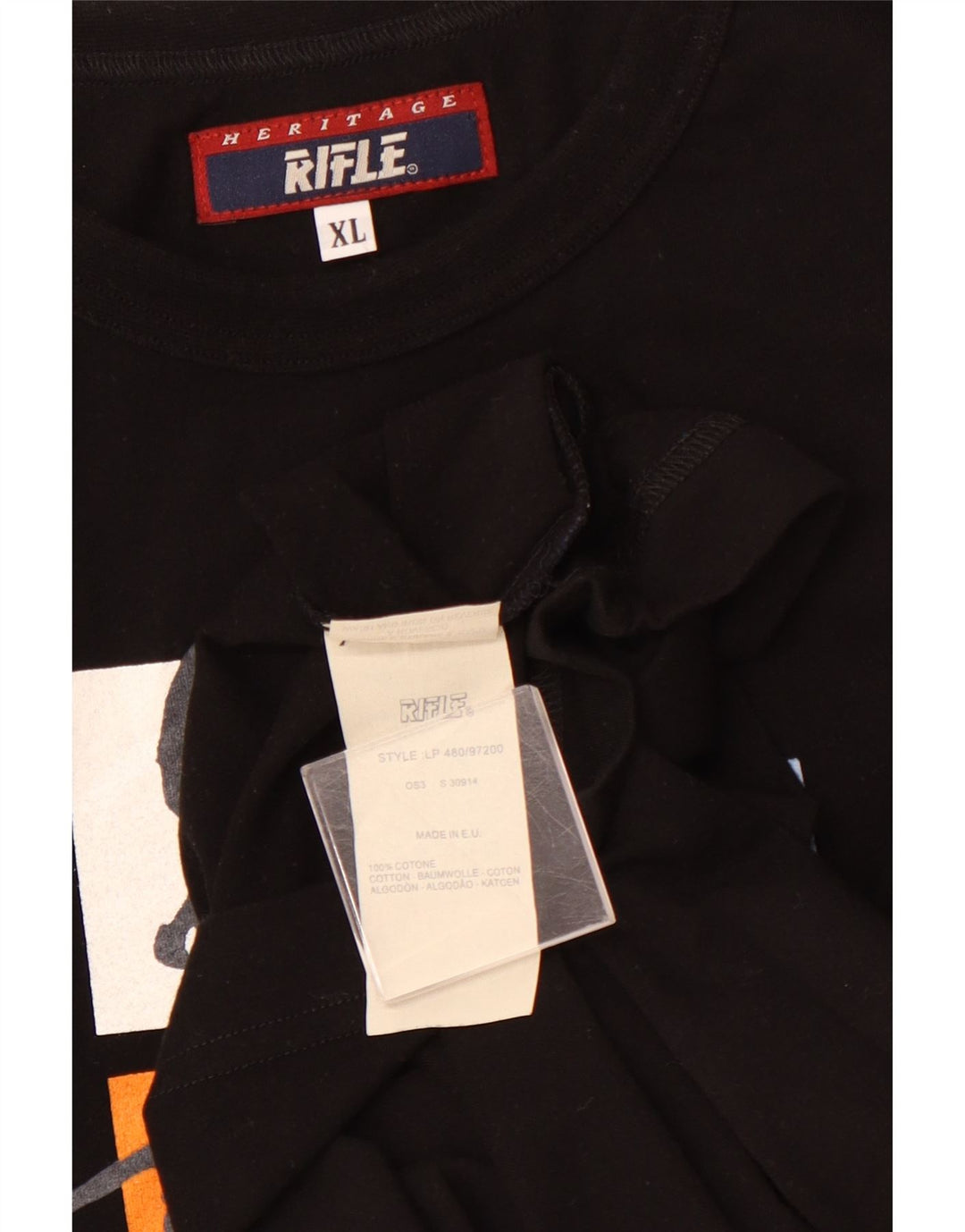 RIFLE Tricou grafic pentru bărbați Top XL bumbac negru