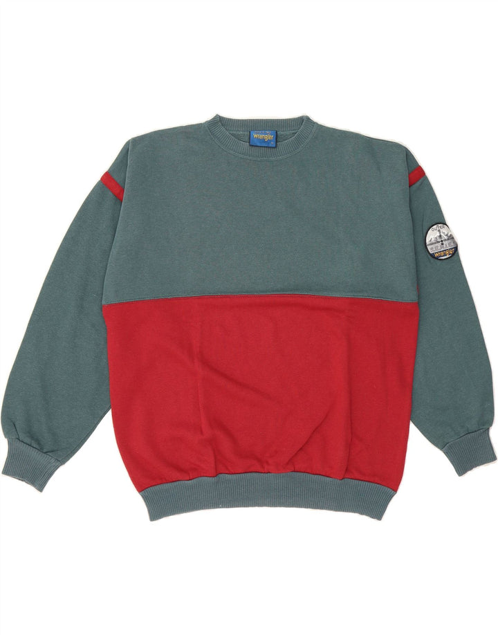 WRANGLER Mens Sweatshirt Jumper Medium Grey Colourblock Vintage Wrangler and Second-Hand Wrangler from Messina Hembry 