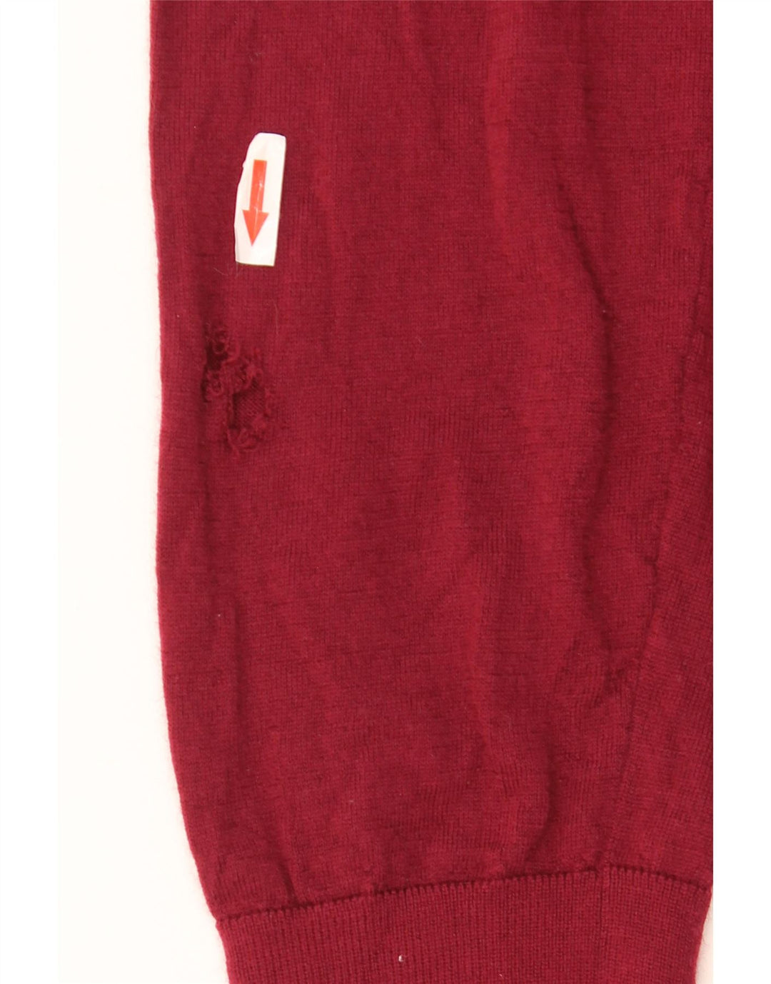MARKS & SPENCER Pulover cu decolteu în V pentru bărbați, 2XL, lână merinos roșie