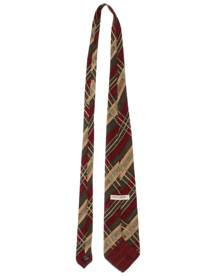 Giorgio Armani Mens Cravata Mărime Unică, Multicolore, Plaid, Mătase Clasică