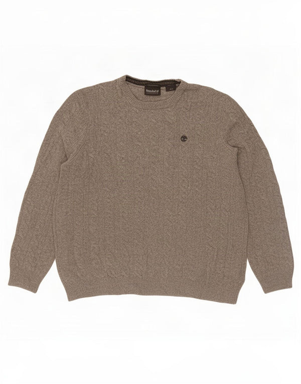 Pulover Timberland pentru bărbați, cu gât crew, XL, lână merinos cu pete gri
