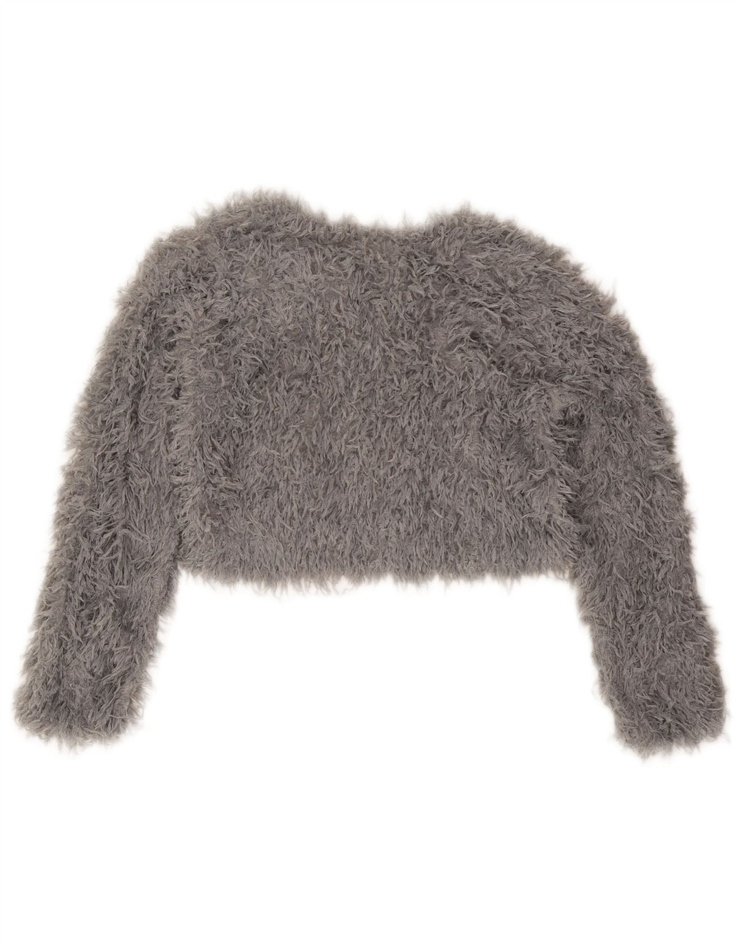 Top Crop tricot Zara pentru femei cu mânecă lungă UK 16 mare gri