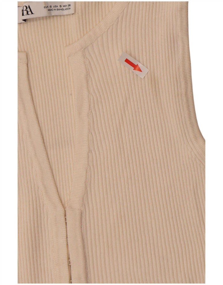 Top cardigan pentru femei Zara UK 8 mic din viscoză albă
