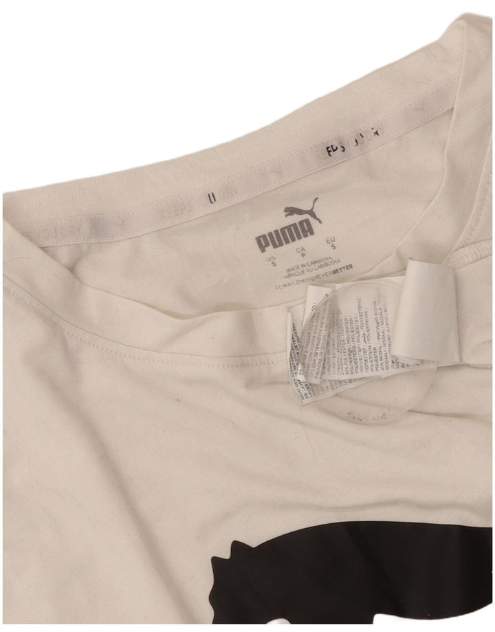 Tricou crop grafic Puma pentru femei Top UK 10 Poliester alb mic
