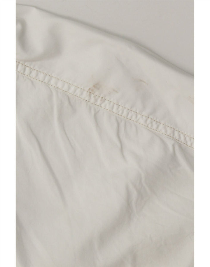 Cămașă supradimensionată pentru femei Benetton UK 10 Bumbac alb mic