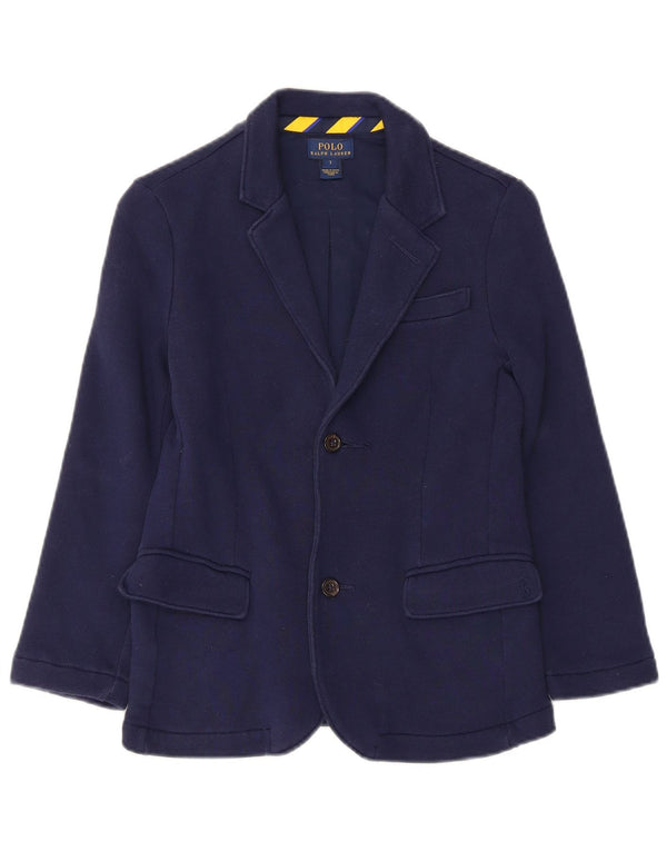 Jachetă Polo Ralph Lauren pentru băieți, cu 2 nasturi, 6-7 ani, bumbac bleumarin