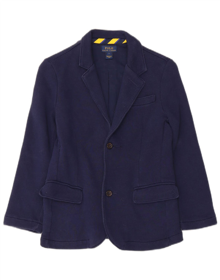 Jachetă Polo Ralph Lauren pentru băieți, cu 2 nasturi, 6-7 ani, bumbac bleumarin