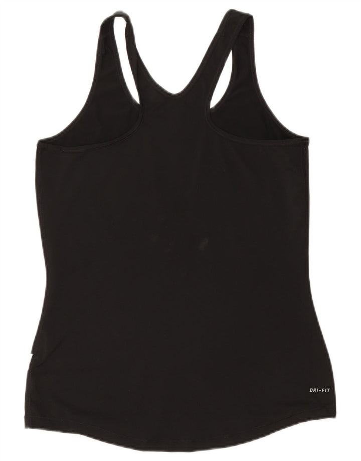 Top cu vestă grafică Nike Dri Fit pentru femei UK 14 Large Negru
