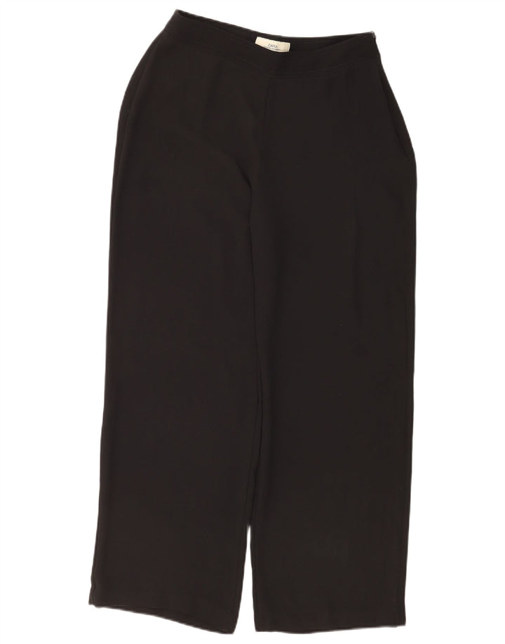 Pantaloni decupați pentru femei Zara, cu tăiere lejeră, EU 40 Mediu L30 L26 Poliester negru