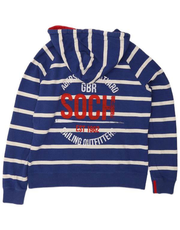 Jumper pentru damă Joules, cu grafic regular, cu glugă, UK 16, mare, cu dungi albastre