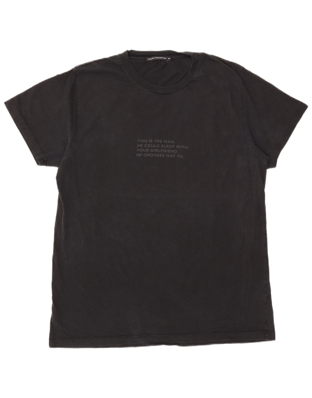 Tricou grafic pentru bărbați French Connection Top 2XL bumbac negru