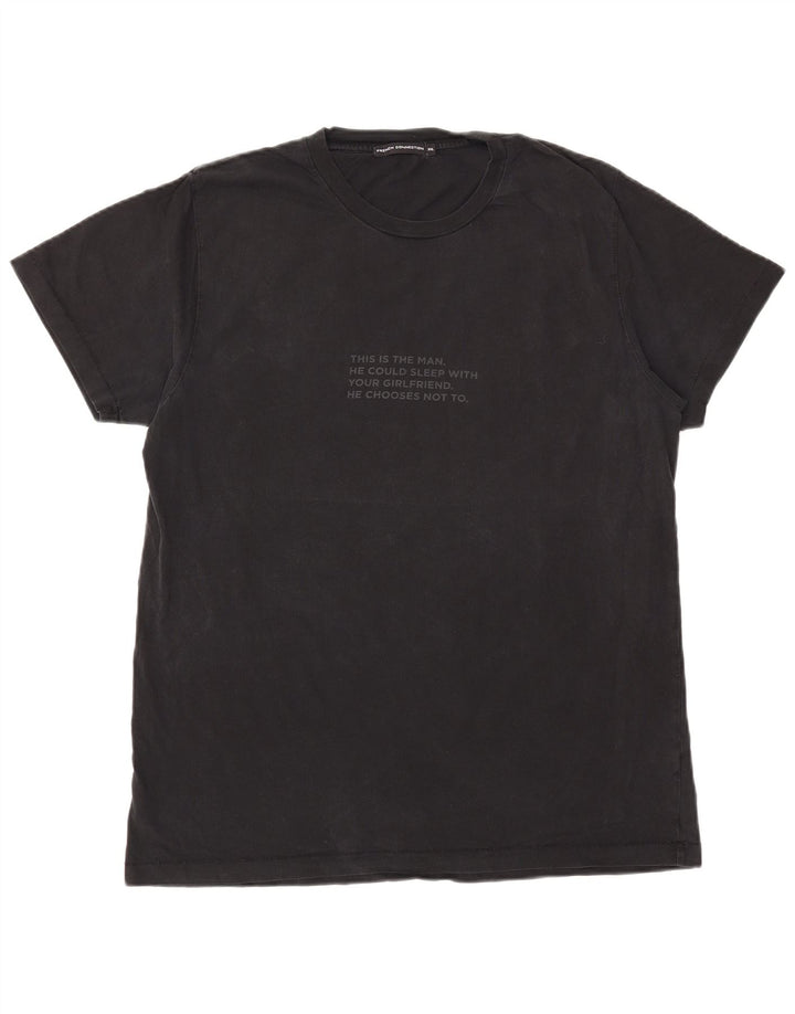 Tricou grafic pentru bărbați French Connection Top 2XL bumbac negru