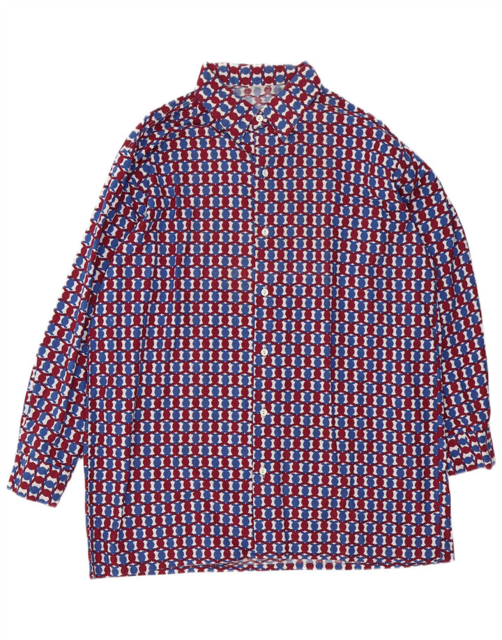 Cămașă Vintage bărbați mare, multicoloră, geometrică