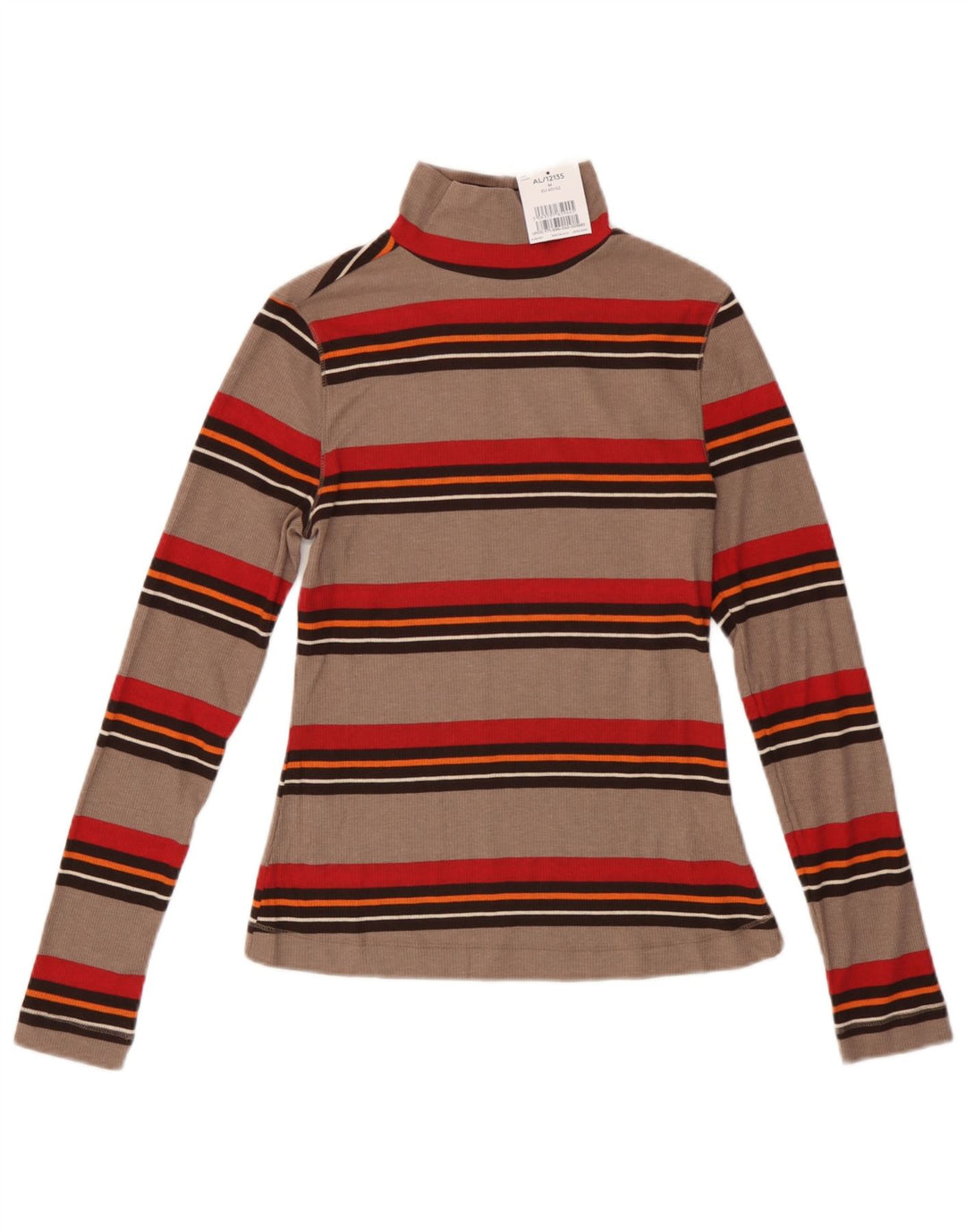 Următorul Top pentru femei cu mânecă lungă UK 12 Medium Bej Bumbac cu dungi