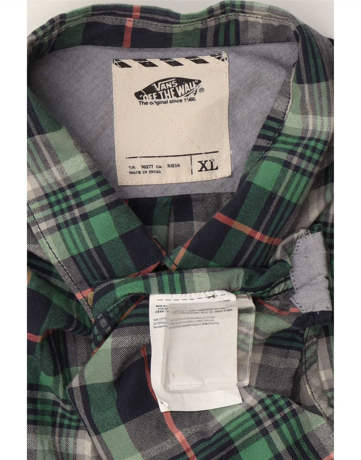 Cămașă de flanel pentru bărbați Vans XL, bumbac verde check