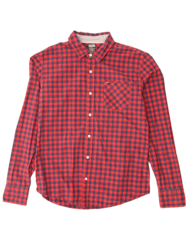 Cămașă pentru bărbați Tommy Hilfiger, mare, roșu, din bumbac