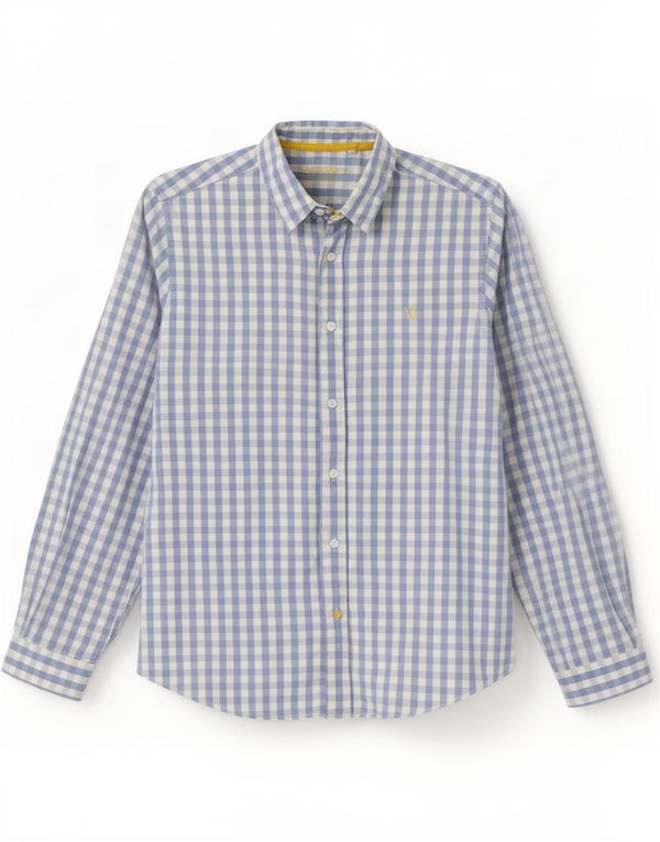 Cămașă pentru bărbați White Stuff XL Blue Gingham Bumbac