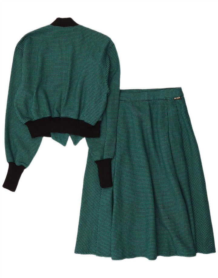 Set fuste vintage pentru femei 2 piese IT 44 Medium W28 Green Houndstooth