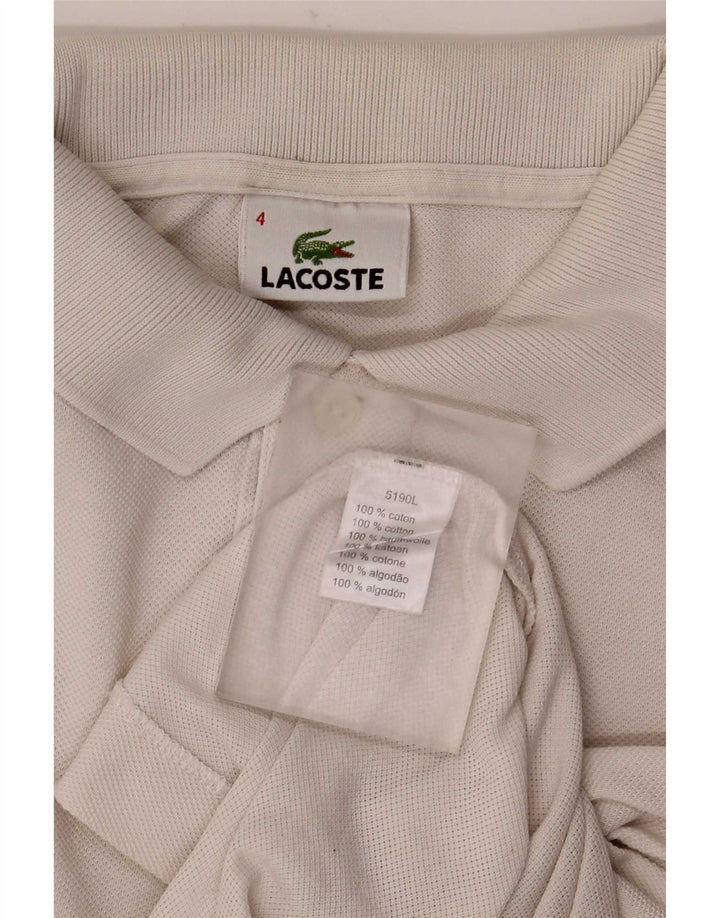 Tricou polo Lacoste pentru bărbați, mărimea 4, bumbac alb mediu