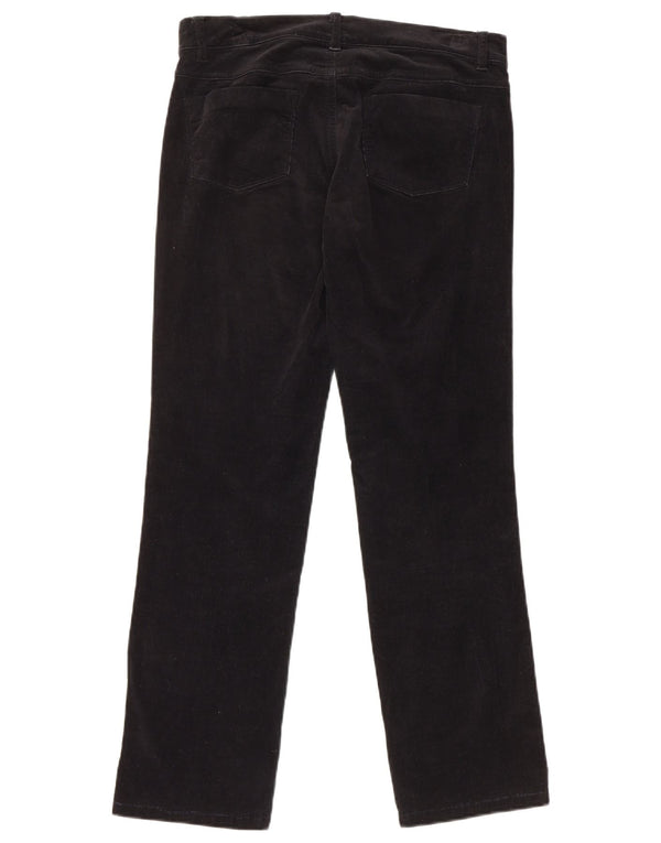 Benetton Womens Straight Corduroy Trousers IT 42 Medium W30 L28 Black