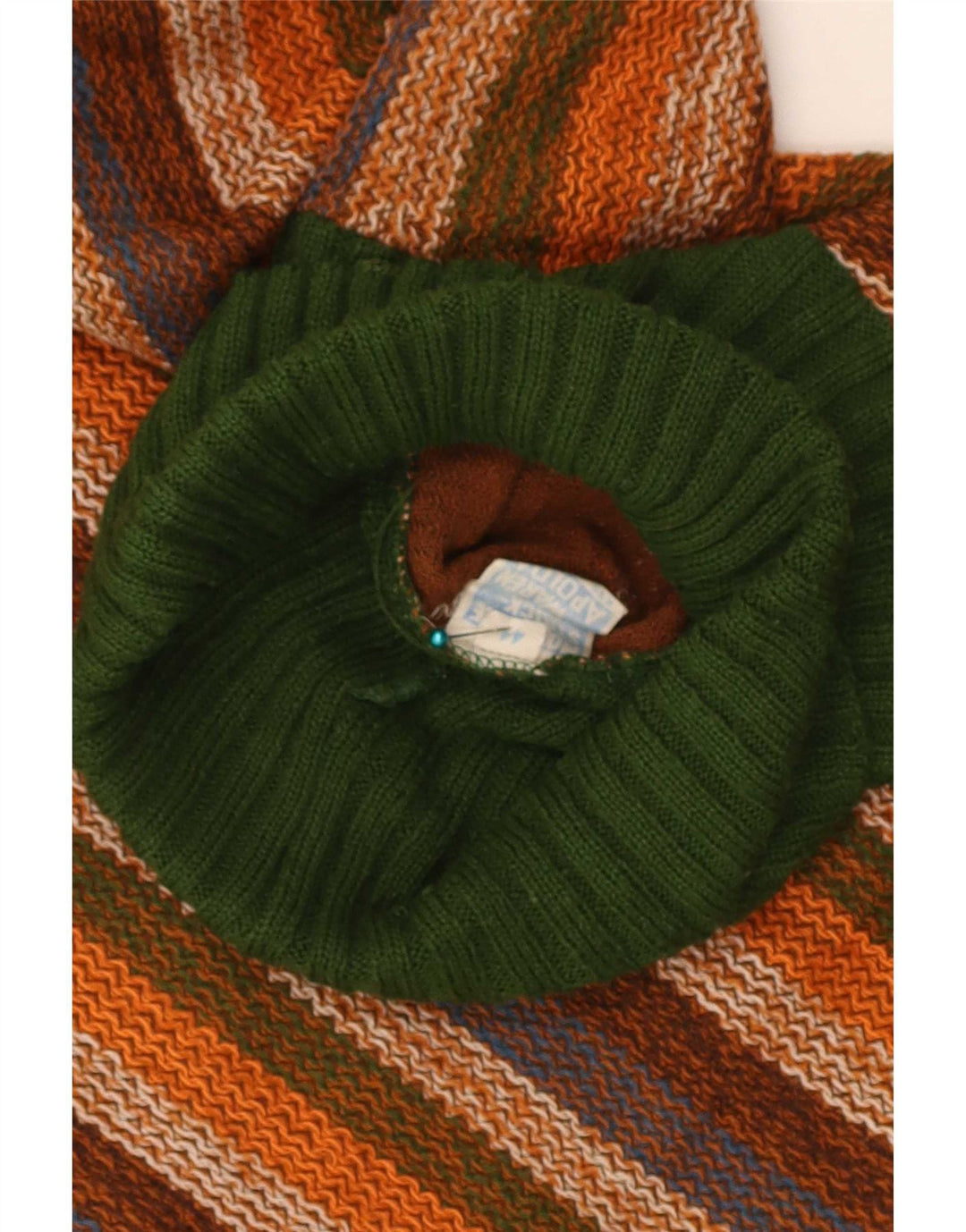 Pulover vintage pentru femei cu gât rulat IT 44 Medium, multicolor, cu dungi