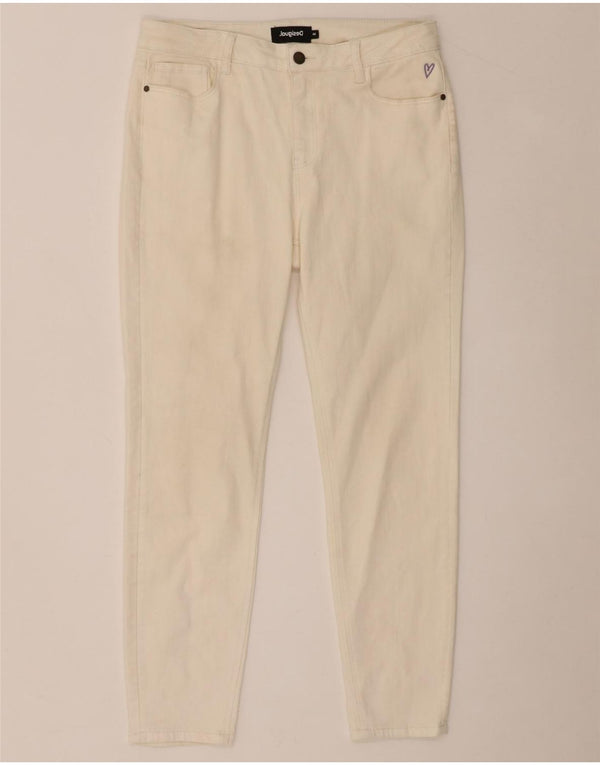 Pantaloni casual skinny Desigual pentru femei cu talie înaltă EU 44 XL W32 L27 Alb