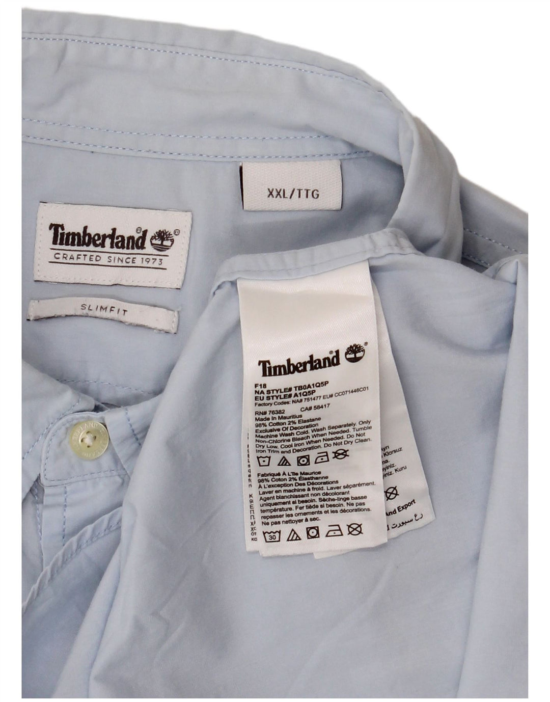 Cămașă TIMBERLAND Slim Fit pentru bărbați, bumbac albastru 2XL