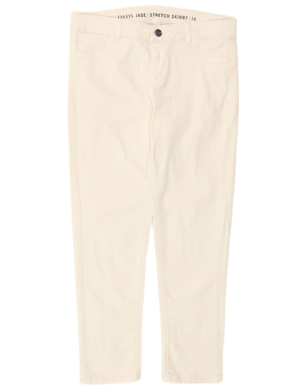 Blugi skinny Oasis Jade Crop pentru femei UK 14 Medium L32 L25 Bumbac alb