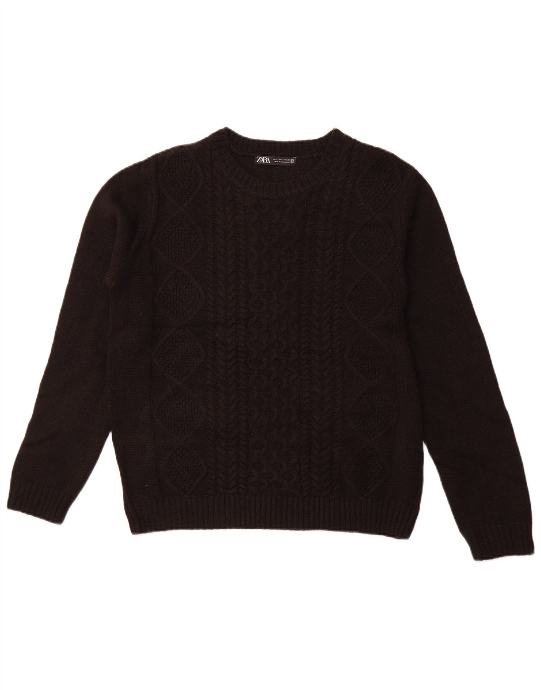 Pulover pentru damă Zara, cu gât turnut, mare, negru, acrilic