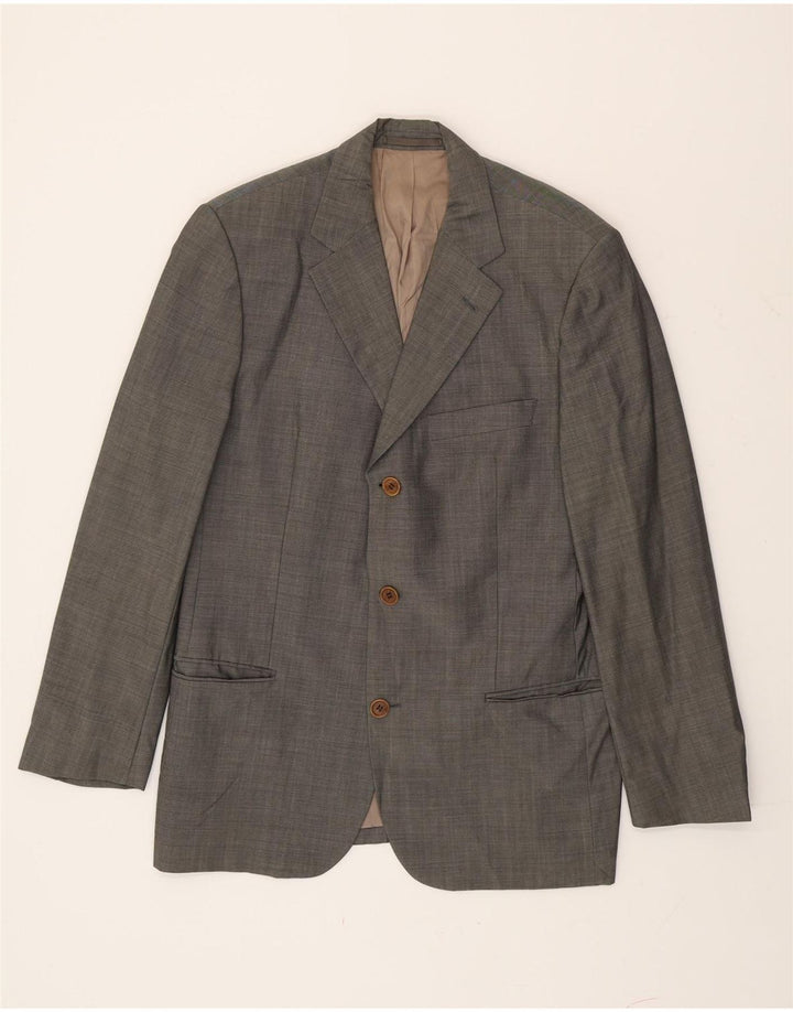 Blazer pentru bărbați Hugo Boss, cu 3 nasturi, EU 50, lână virgină mare, gri