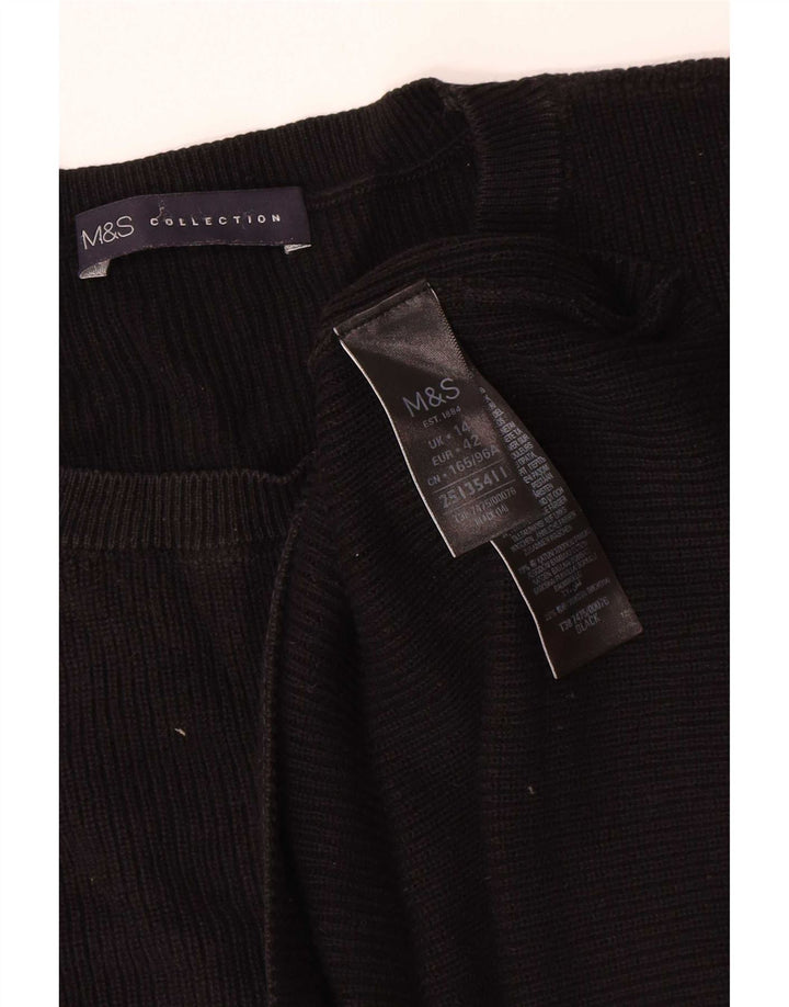 Pulover pentru femei Marks & Spencer cu decolteu triplu UK 14 mare negru