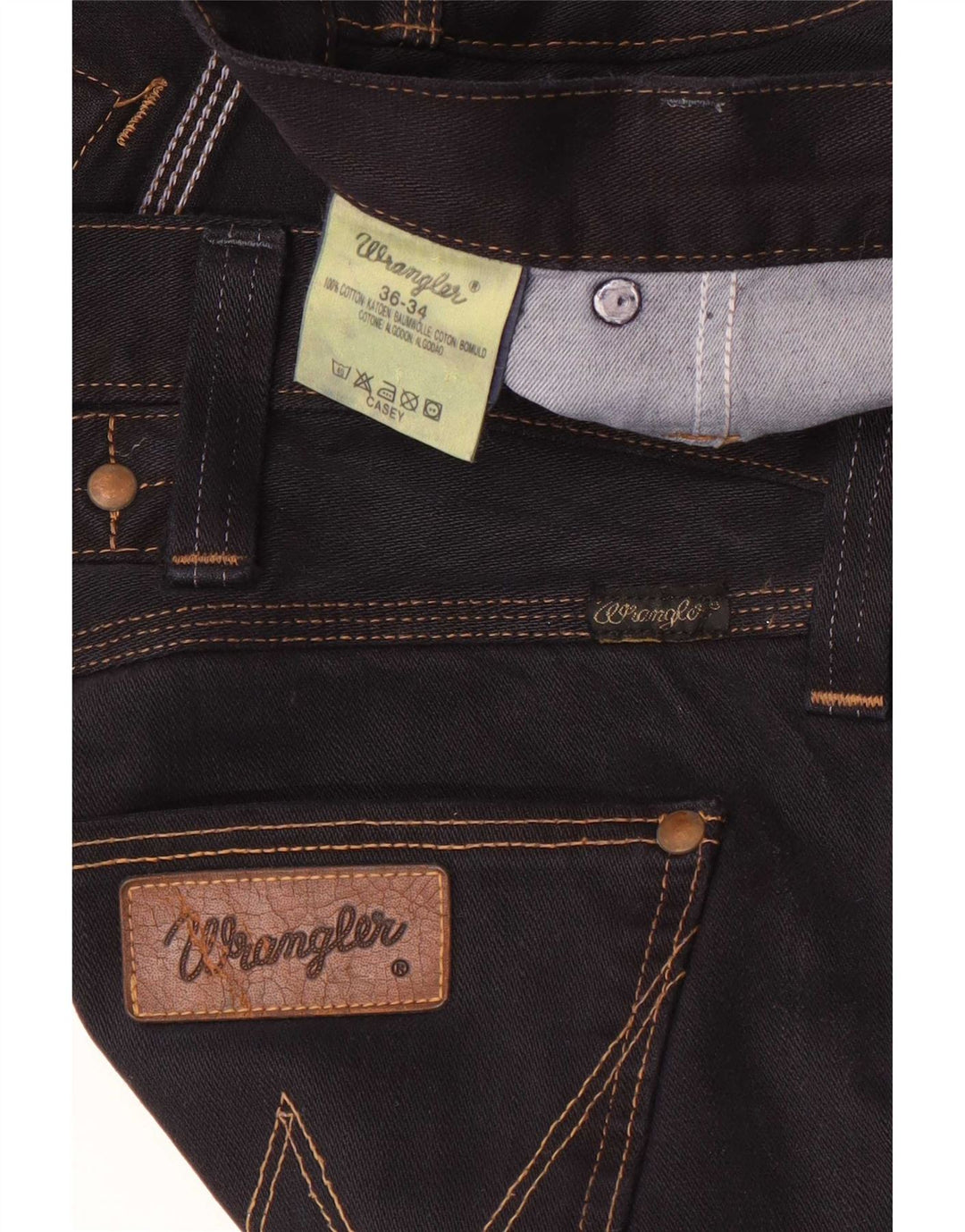 Blugi drepti pentru bărbați Wrangler Casey W36 L34 bumbac negru