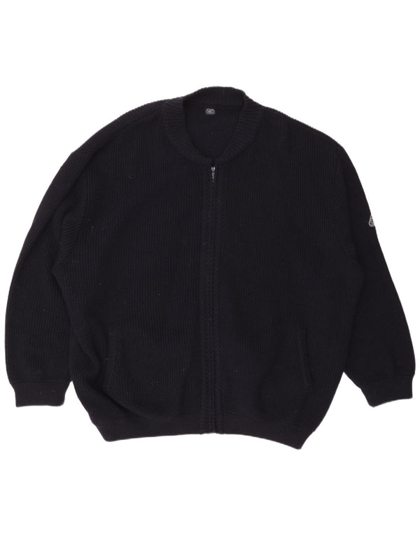 Pulover cardigan supradimensionat pentru bărbați Vintage XL Lână bleumarin