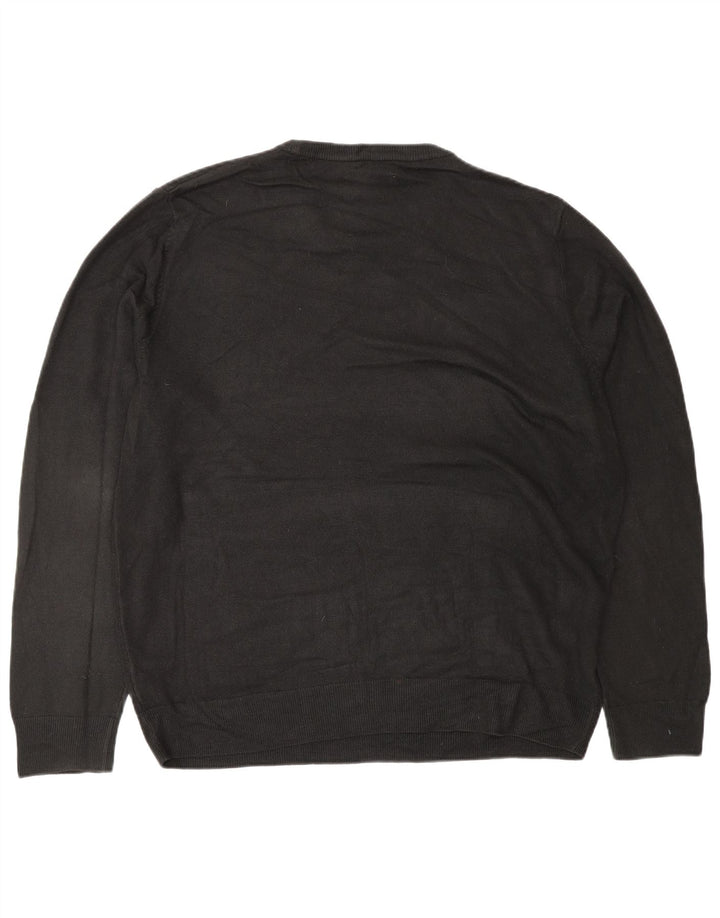 MARKS & SPENCER Pulover pentru bărbați cu decolteu rotund XL acrilic negru